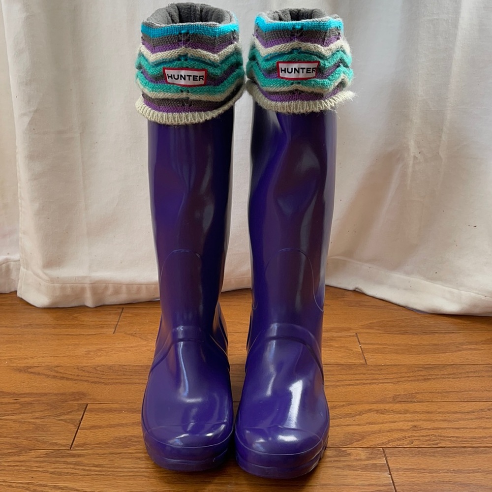 Hunter Tall Boot Socks Patterned Knit Cuff M/L – Like New